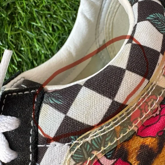 Vans Old Skool Leopard Print, Checked, and Rose True White-Size: 9(M) 10.5(W) - Picture 9 of 11